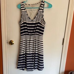 GAP Black and White Sleeveless V-Neck Sundress